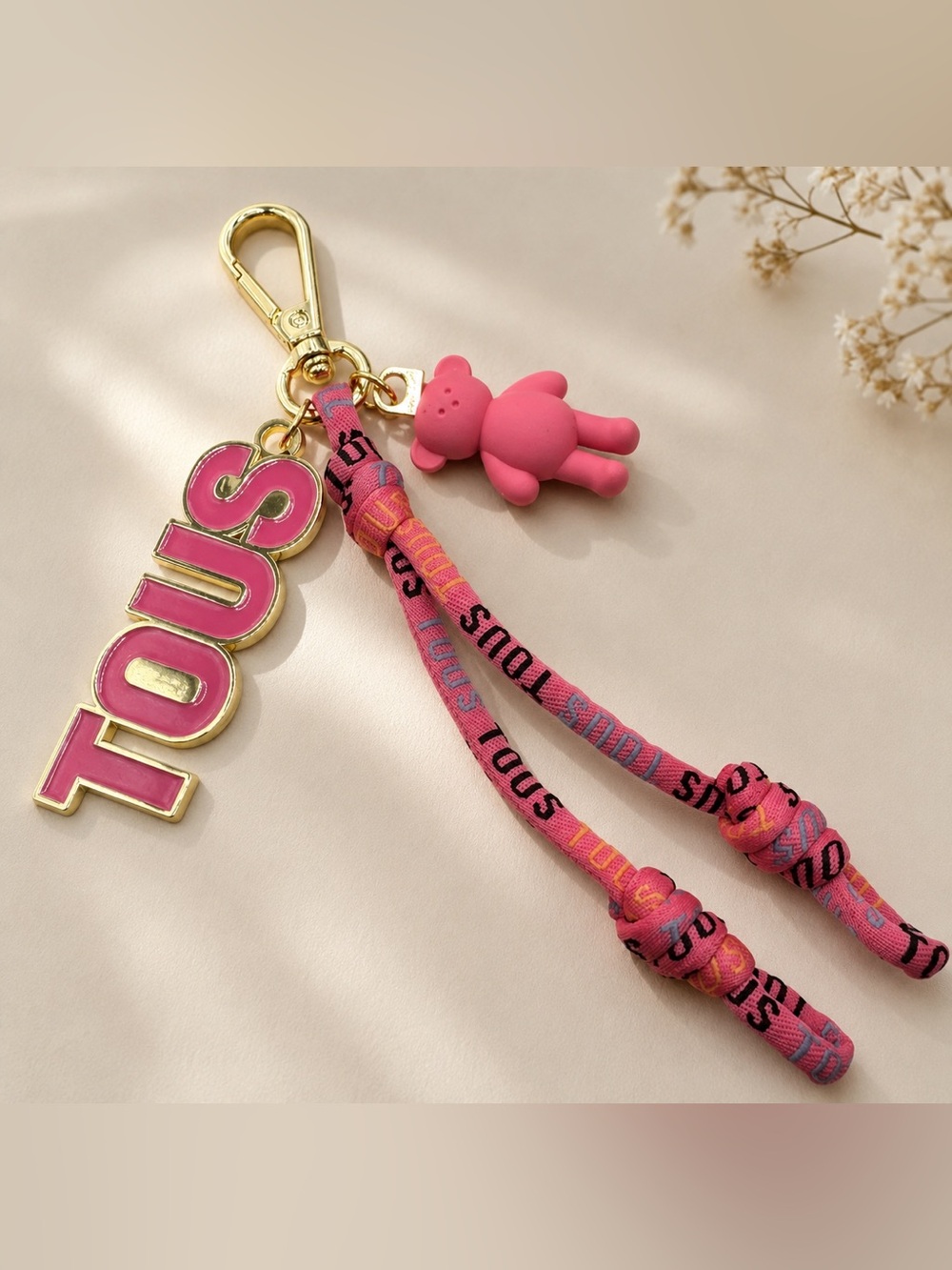 Firm price! No offers New ☀️Rope Bold Bear keychain in Rose And Gold Mix color